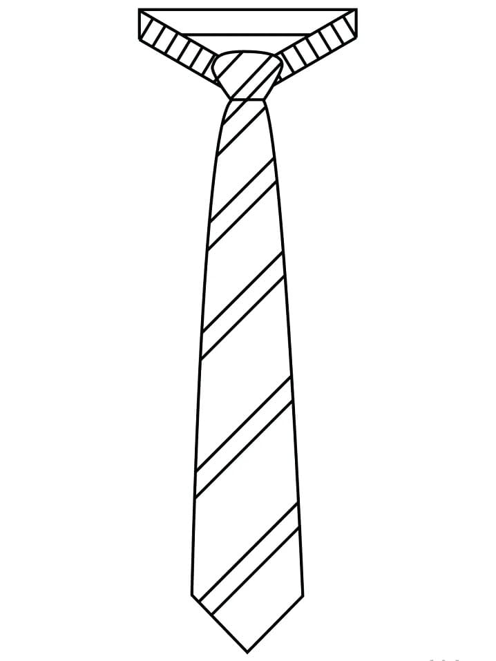 Desenho de Gravata Listrada para Colorir e Pintar