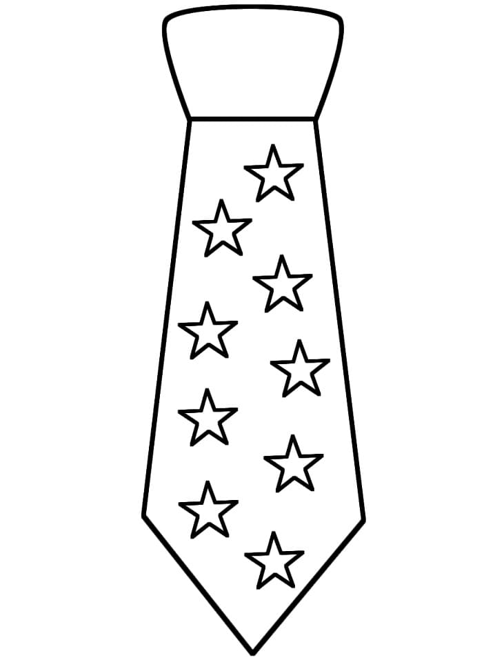 Desenho Gravata com Estrelas para Colorir e Pintar