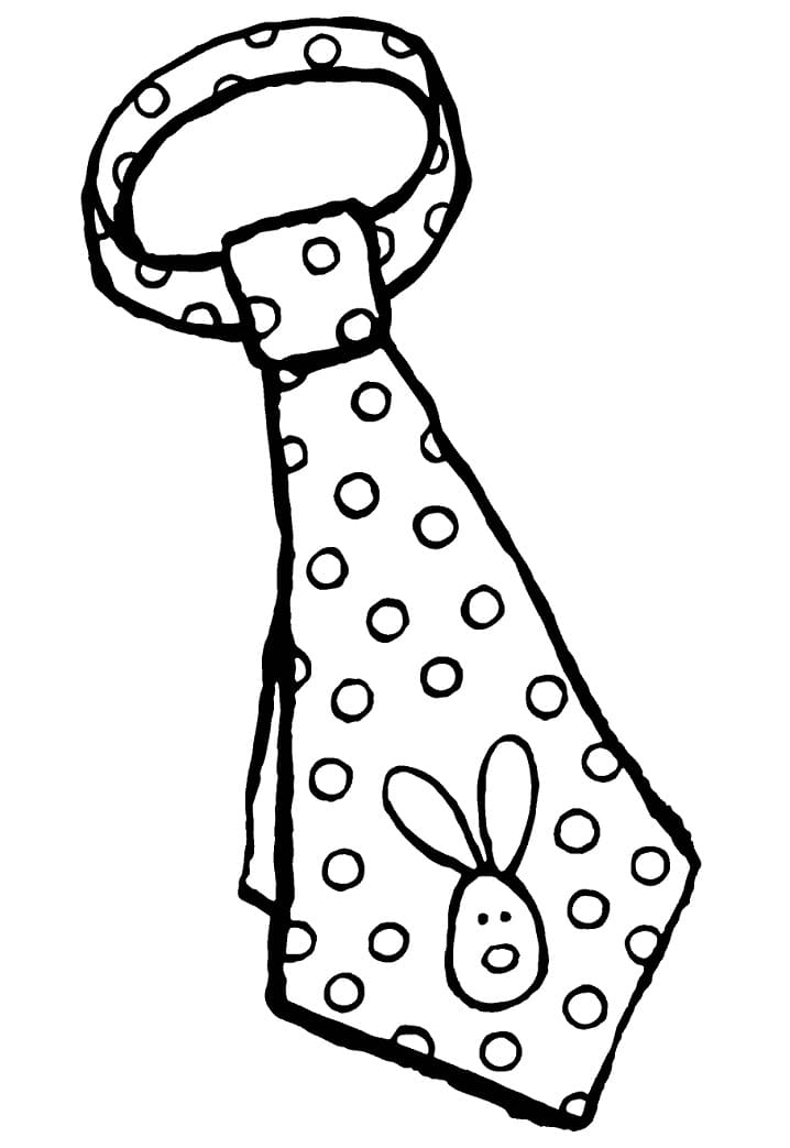 Desenho Gravata Fofa para Colorir e Pintar