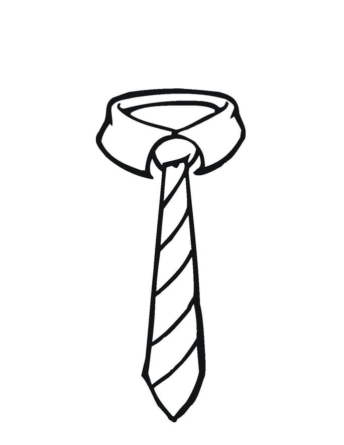 Desenho Gravata Postá na Gola da Camisa para Colorir e Pintar
