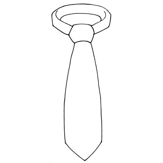 Desenho Pdf de Gravata Simples para Colorir e Pintar