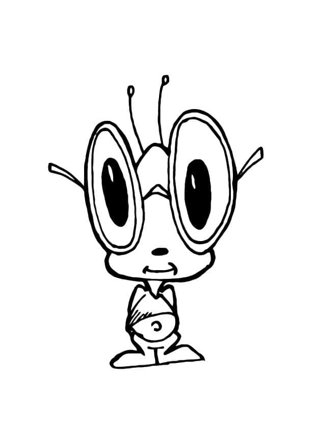 Desenho de um Grilo Engraçado para Colorir e Pintar