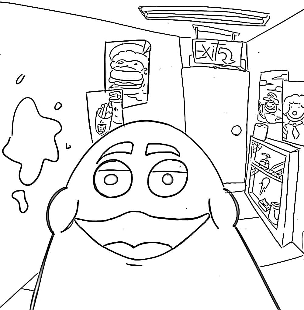 Desenhos de Grimace Engraçado para Colorir e Pintar