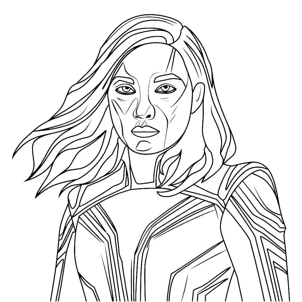 Desenho de Rosto de Gamora para Colorir e Pintar