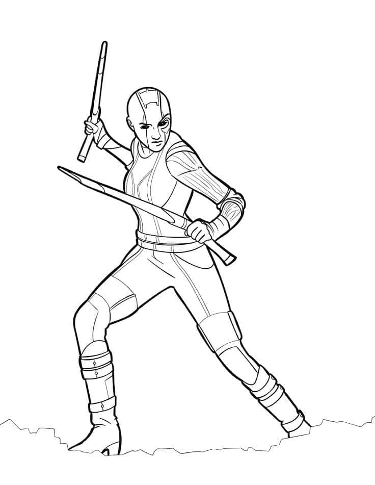 Desenho de Nebulosa de Guardioes da Galáxia para Colorir e Pintar