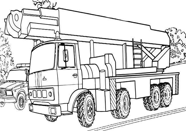 Desenho de Guindaste 1 para Colorir e Pintar