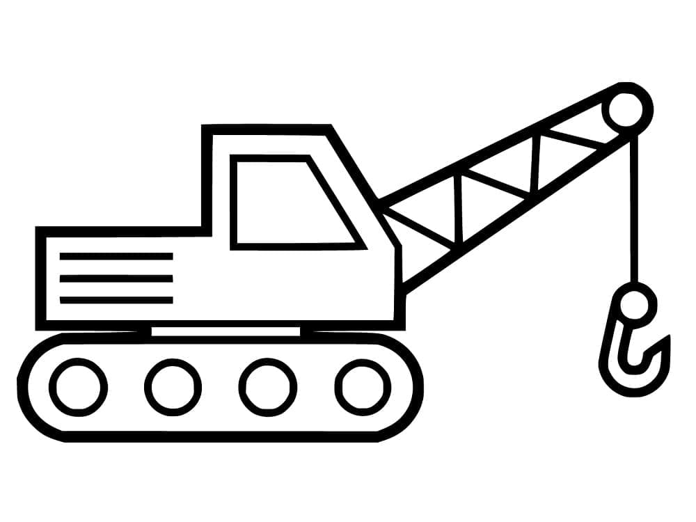 Desenho de Guindaste Simples para Colorir e Pintar