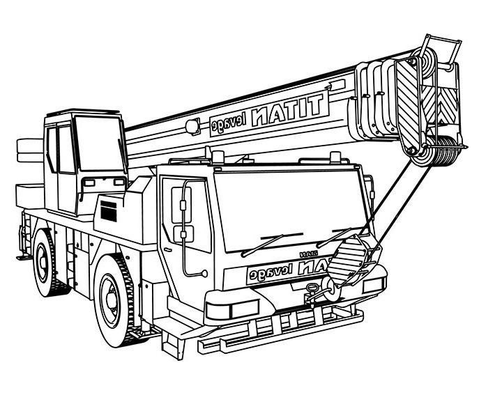 Desenho de Incrível Guindaste para Colorir e Pintar