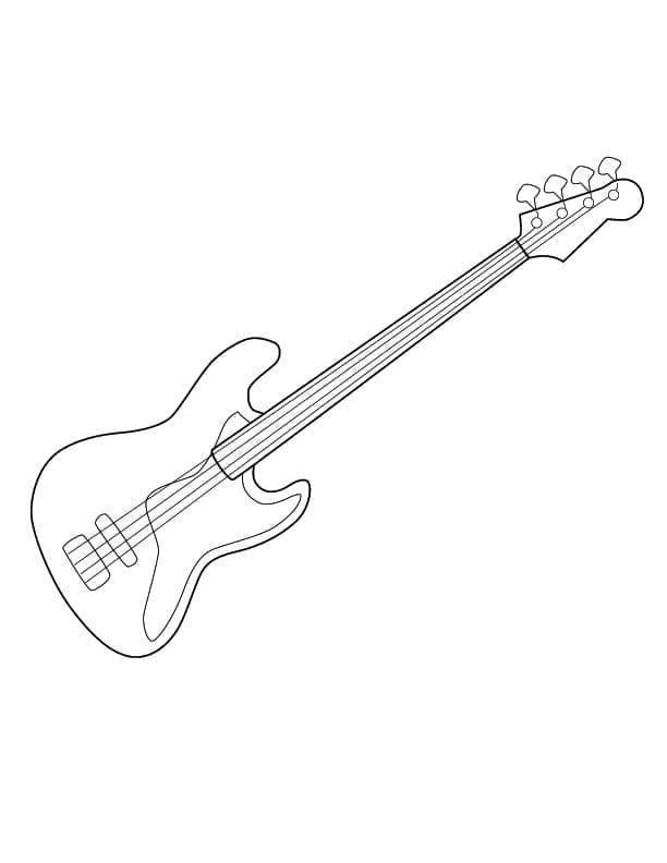 Desenho de uma Guitarra Elétrica para Colorir e Pintar