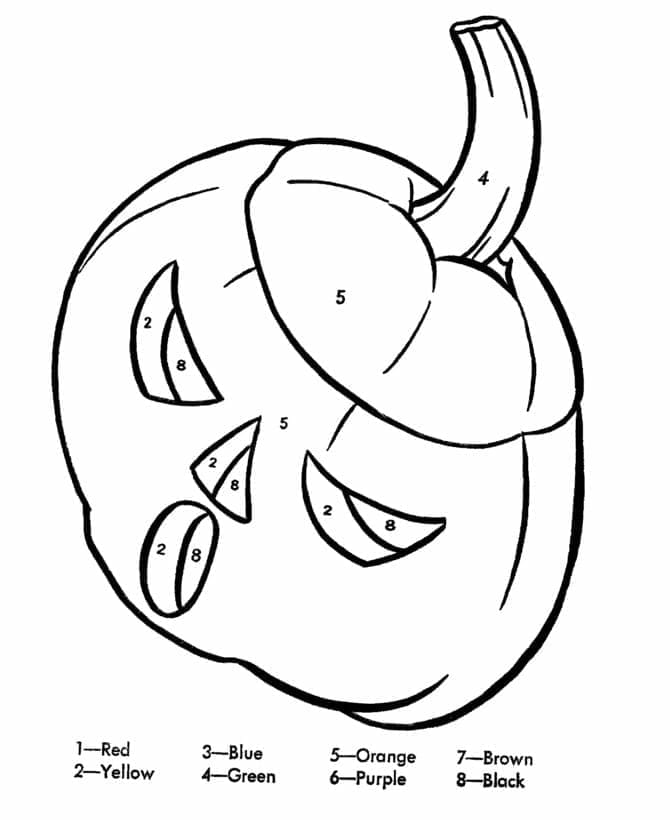 Abóbora Colorir por Número e Pintar