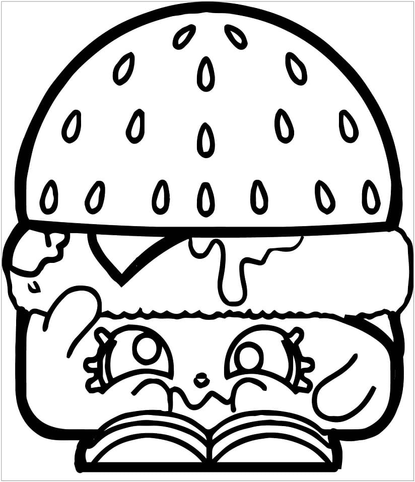 Desenho de Hamburguer Bonito para Colorir e Pintar