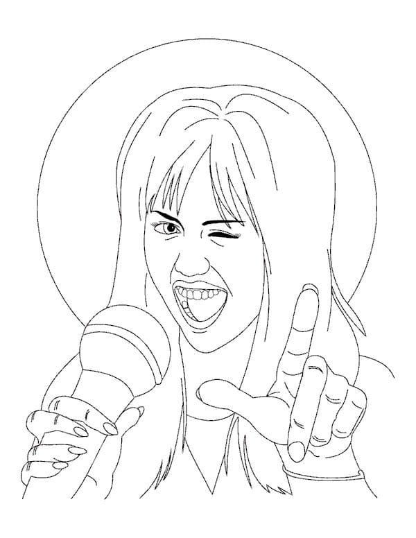 Desenho de Hannah Montana Animada para Colorir e Pintar