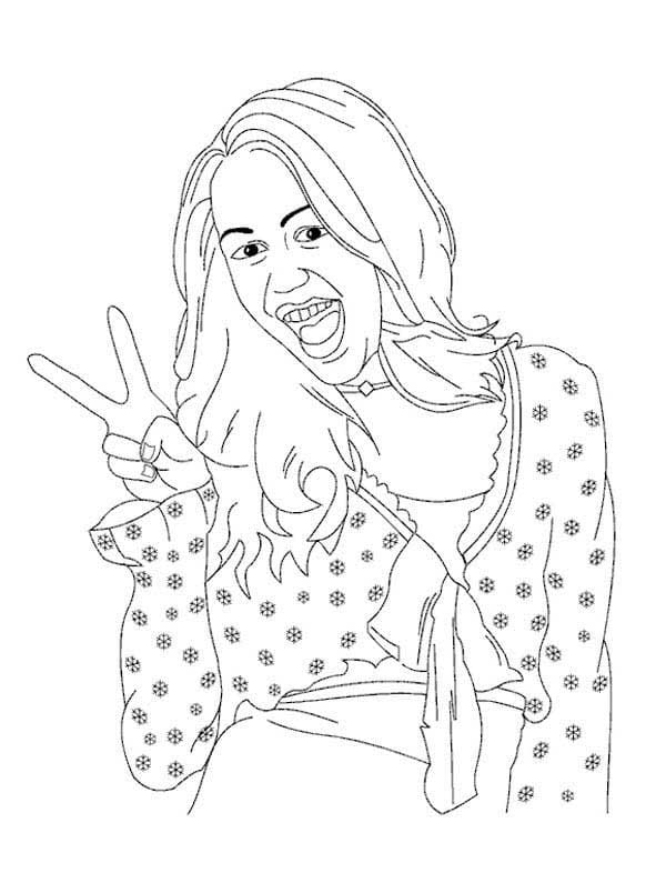 Desenho de Hannah Montana Engracada para Colorir e Pintar