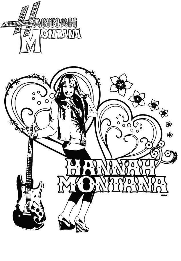 Desenho de Hannah Montana Estilo para Colorir e Pintar