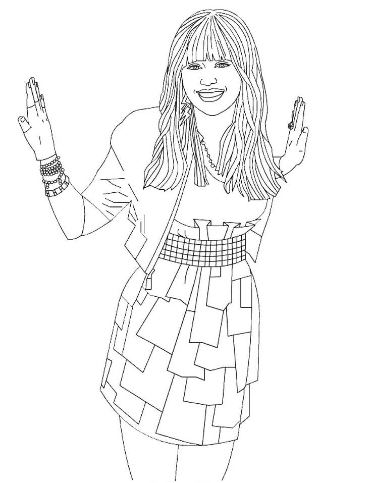 Desenho de Hannah Montana Fofa para Colorir e Pintar