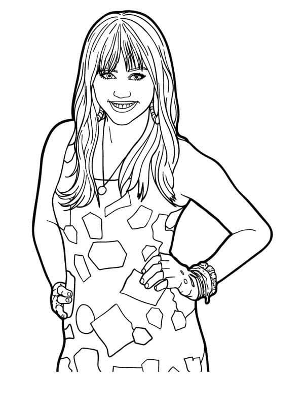 Desenho de Hannah Montana Infantil para Colorir e Pintar