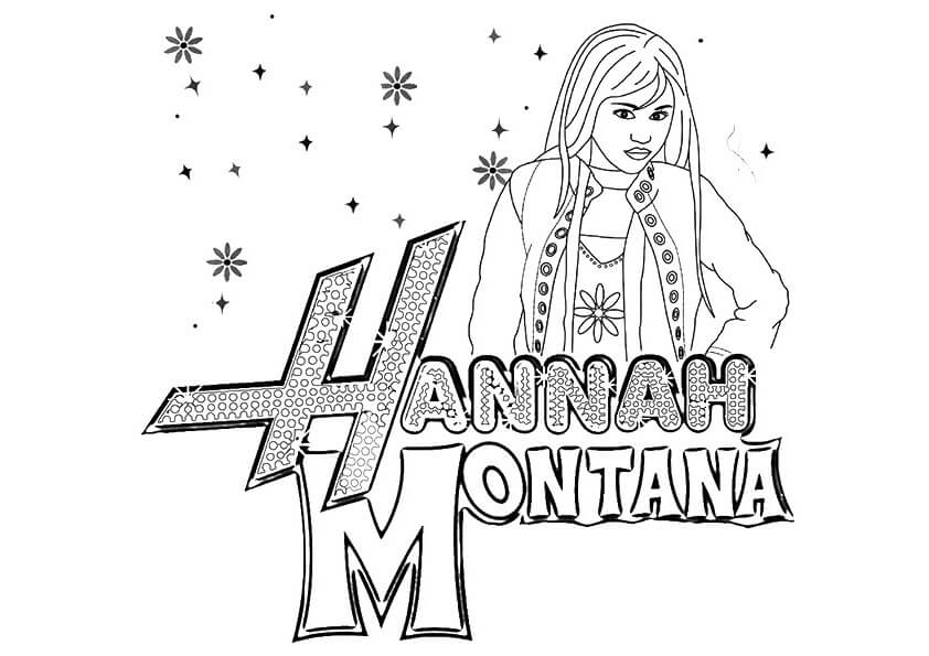 Desenho de Hannah Montana Música para Colorir e Pintar