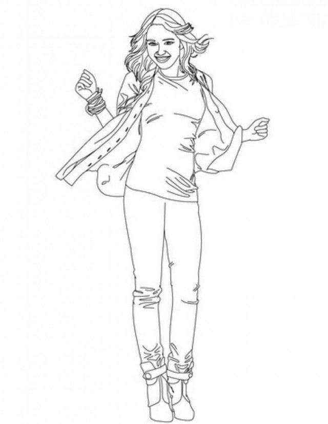 Desenho de Hannah Montana no Palco para Colorir e Pintar