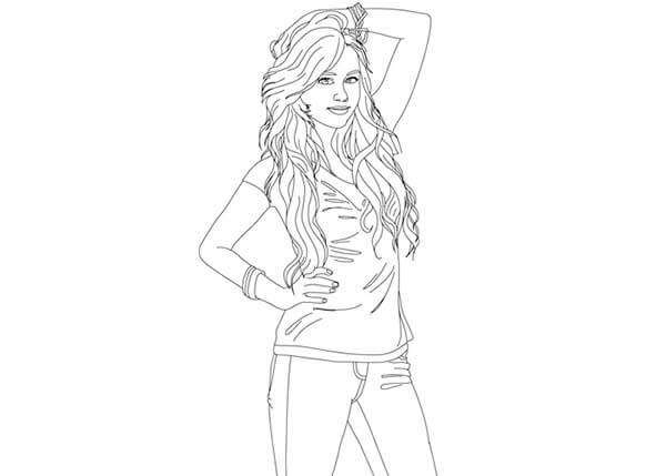 Desenho de Hannah Montana para Imprimir Lápis de Cor e Pintar