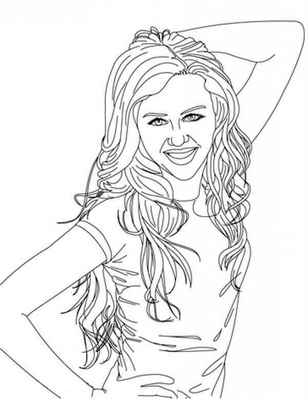 Desenho de Hannah Montana Realista para Colorir e Pintar