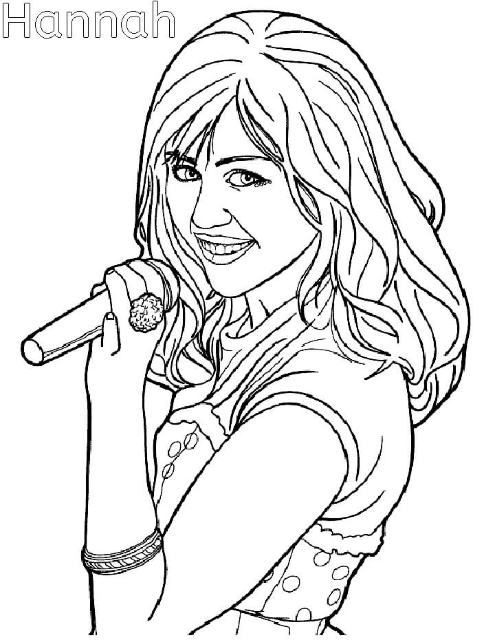Desenho Hannah Montana Cantando para Colorir e Pintar