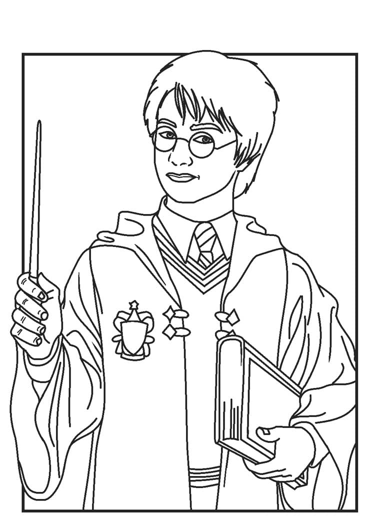 Desenho de Harry Potter Bonito para Colorir e Pintar