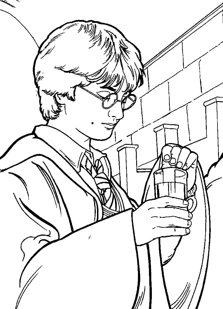 Desenho de Harry Potter e Hermione para Colorir e Pintar