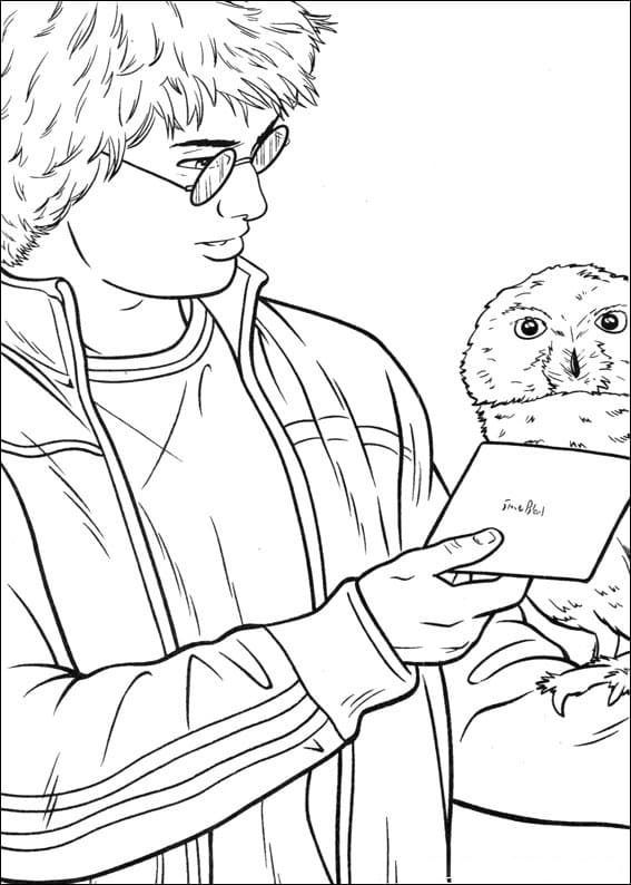 Desenho de Harry Potter em Hogwarts para Colorir e Pintar