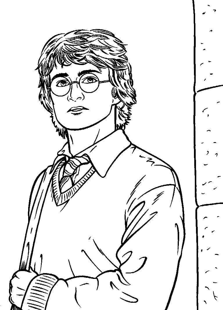 Desenho de Harry Potter Kawaii para Colorir e Pintar