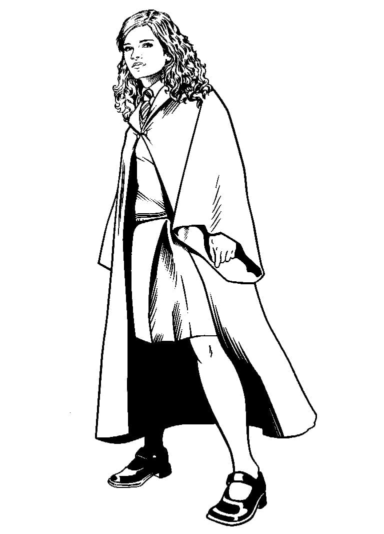 Desenho de Hermione Granger Harry Potter para Colorir e Pintar