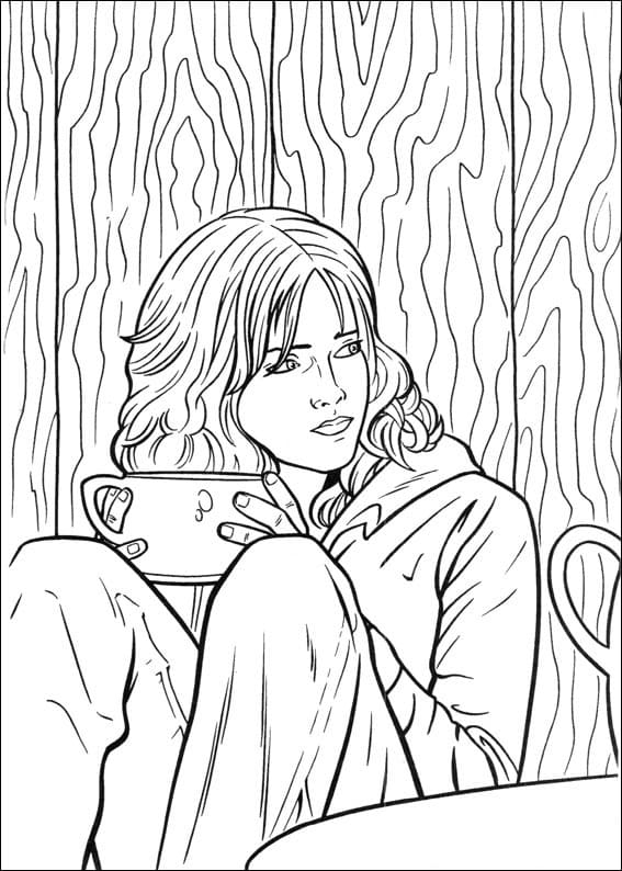 Desenho de Hermione Granger Infantil para Colorir e Pintar