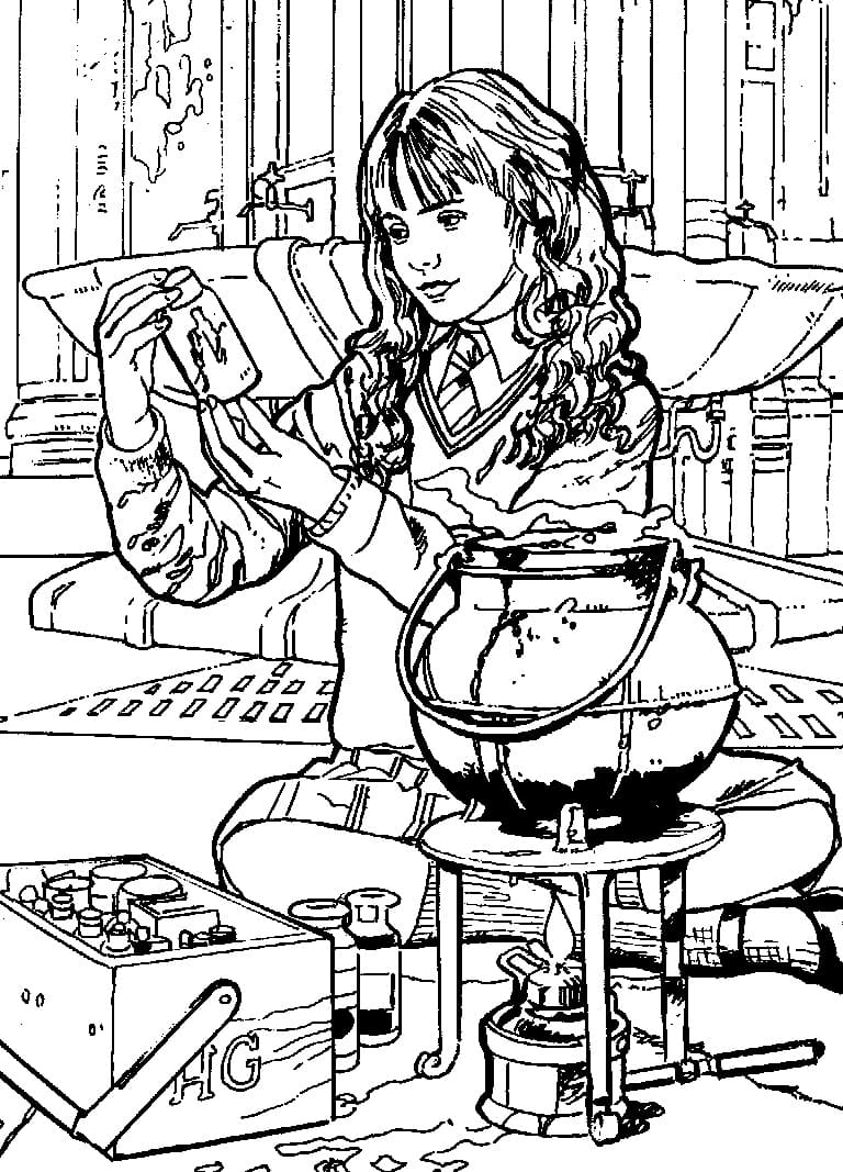 Desenho de Hermione Granger para Colorir Pdf e Pintar