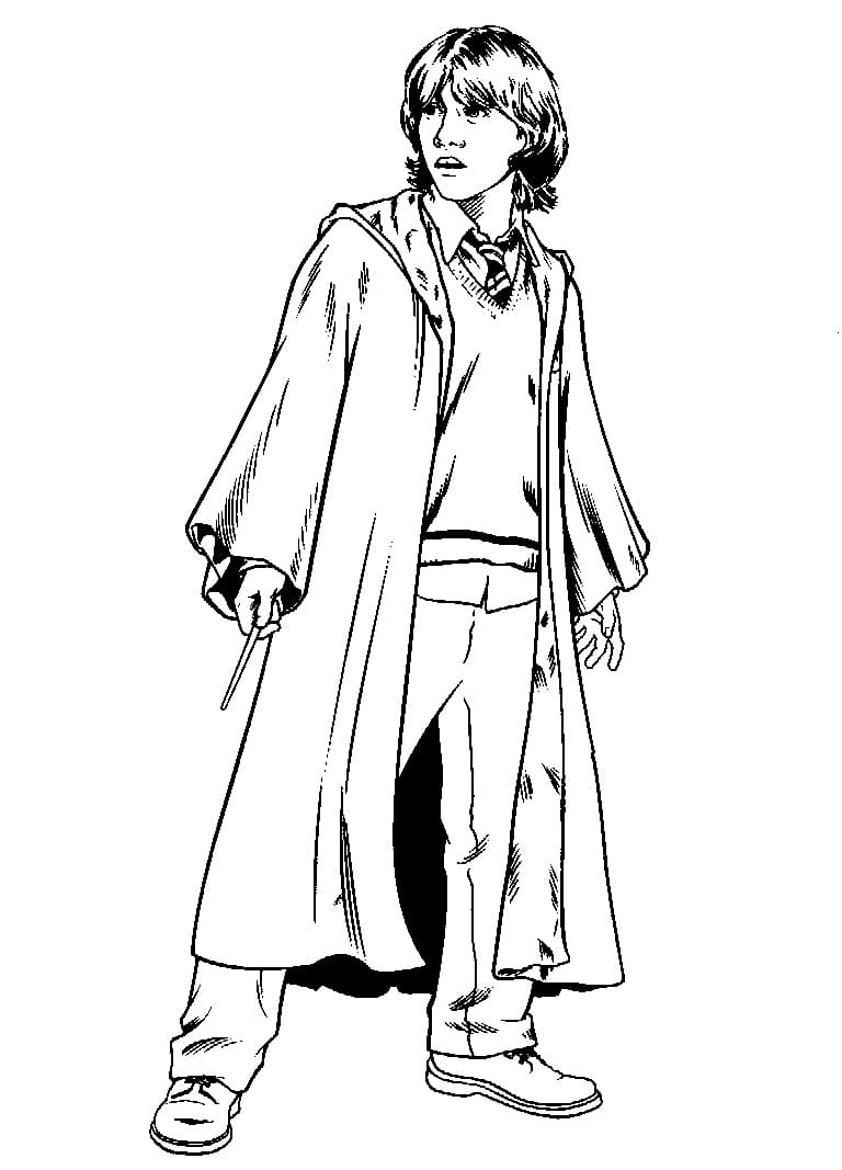 Desenho de Ron Weasley Harry Potter para Colorir e Pintar