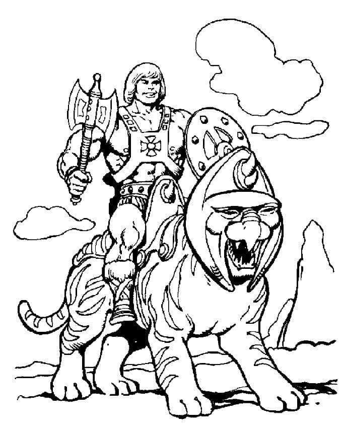 Desenho de He Man e Legal para Colorir e Pintar