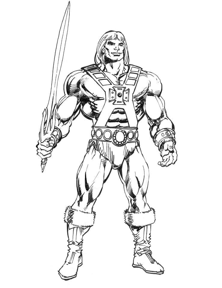 Desenho de He Man Sorrindo para Colorir e Pintar
