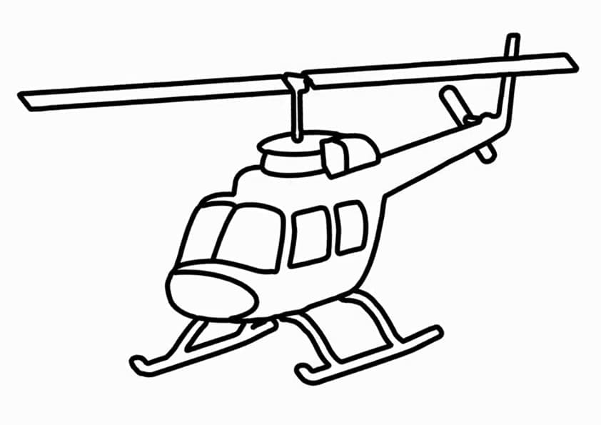 Desenho de Belo Helicóptero para Colorir e Pintar