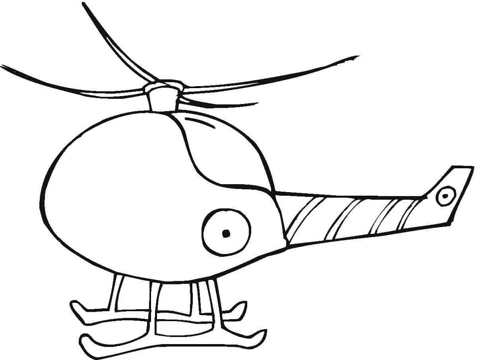Desenho de Helicóptero Grátis para Crianças para Colorir e Pintar