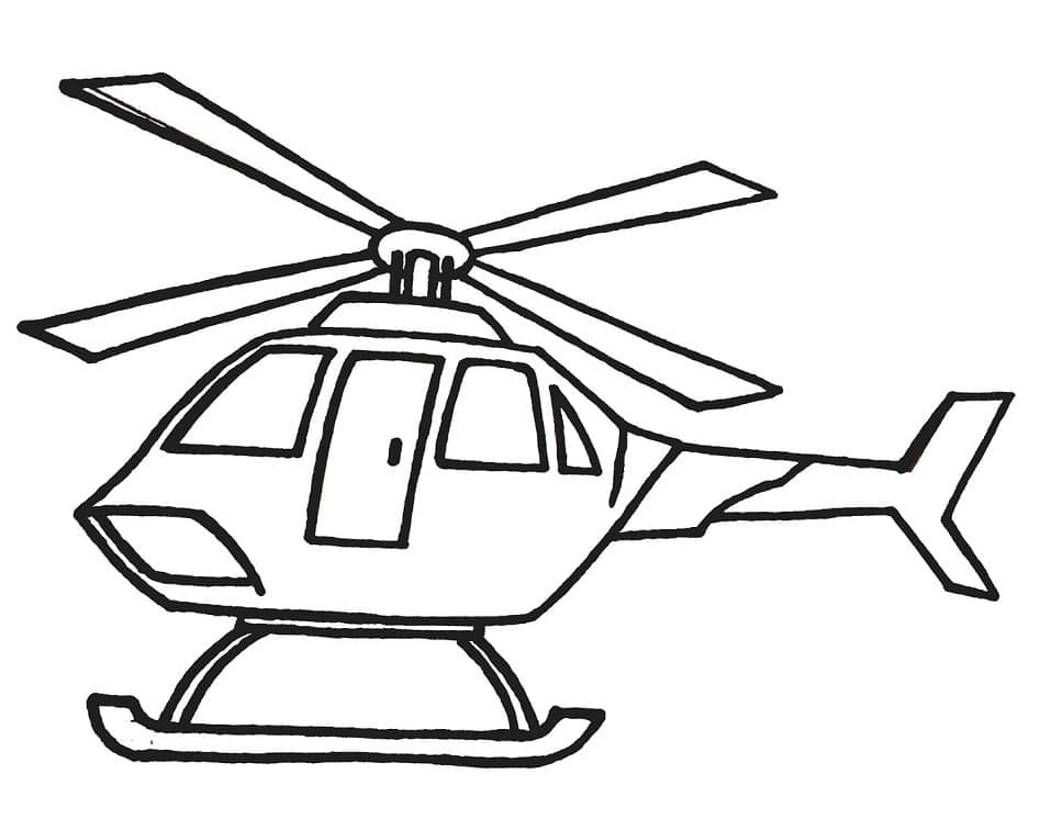 Desenho de Helicóptero Imprimivel Download e Pintar