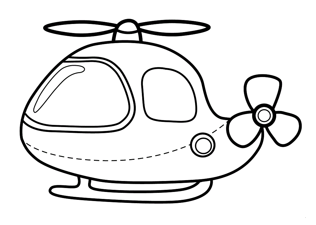 Desenho de Helicóptero Infantil e Pintar