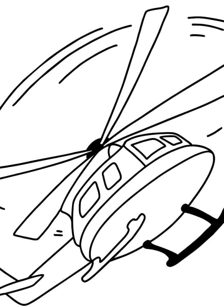 Desenho de Helicóptero Militar para Colorir e Pintar