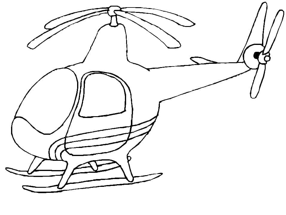 Desenho de Helicóptero para Pintar Giz de Cera