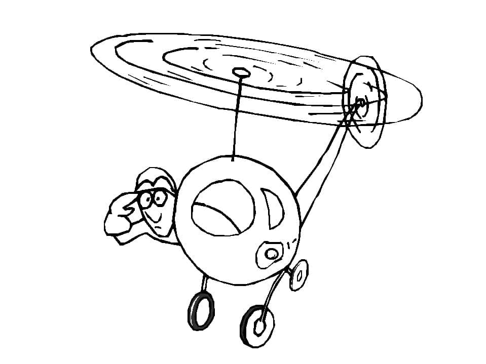 Desenho de Helicóptero Simples para Pintar Gratuitamente