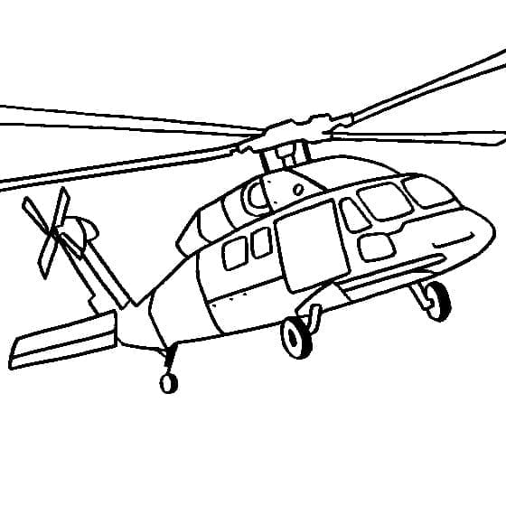Desenho de Helicóptero Voador para Colorir e Pintar