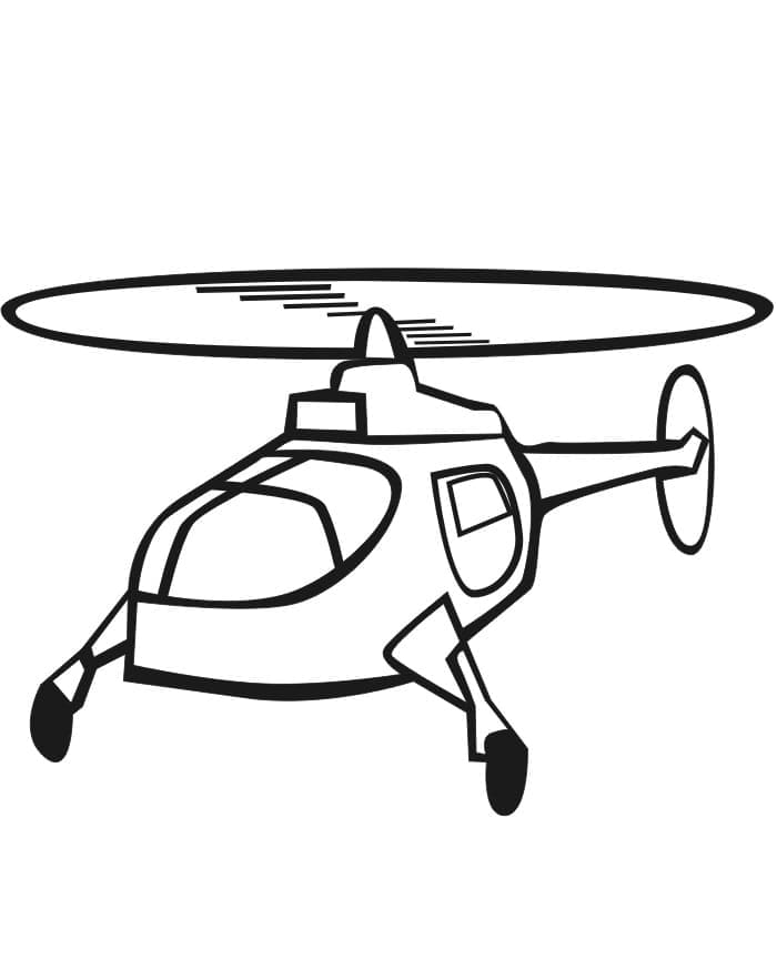 Desenho de Imagem de Helicóptero para Colorir e Pintar