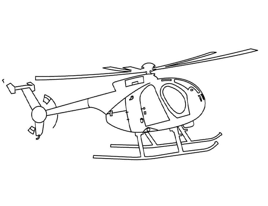 Desenho Imprimivel de Helicóptero da Polícia para Colorir e Pintar