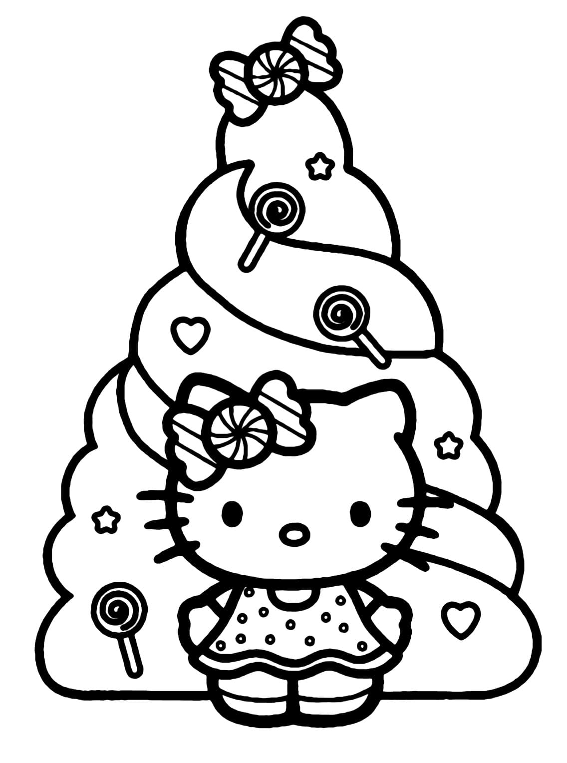 Desenho de Doce Hello Kitty para Colorir e Pintar