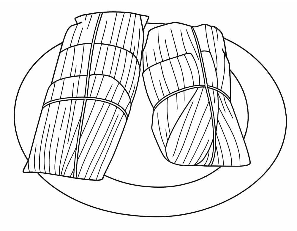 Desenho de Pamonha Grátis para Colorir e Pintar