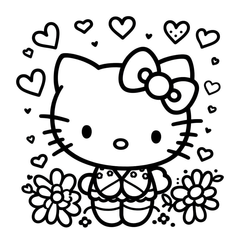 Desenho de Foto de Hello Kitty para Colorir e Pintar