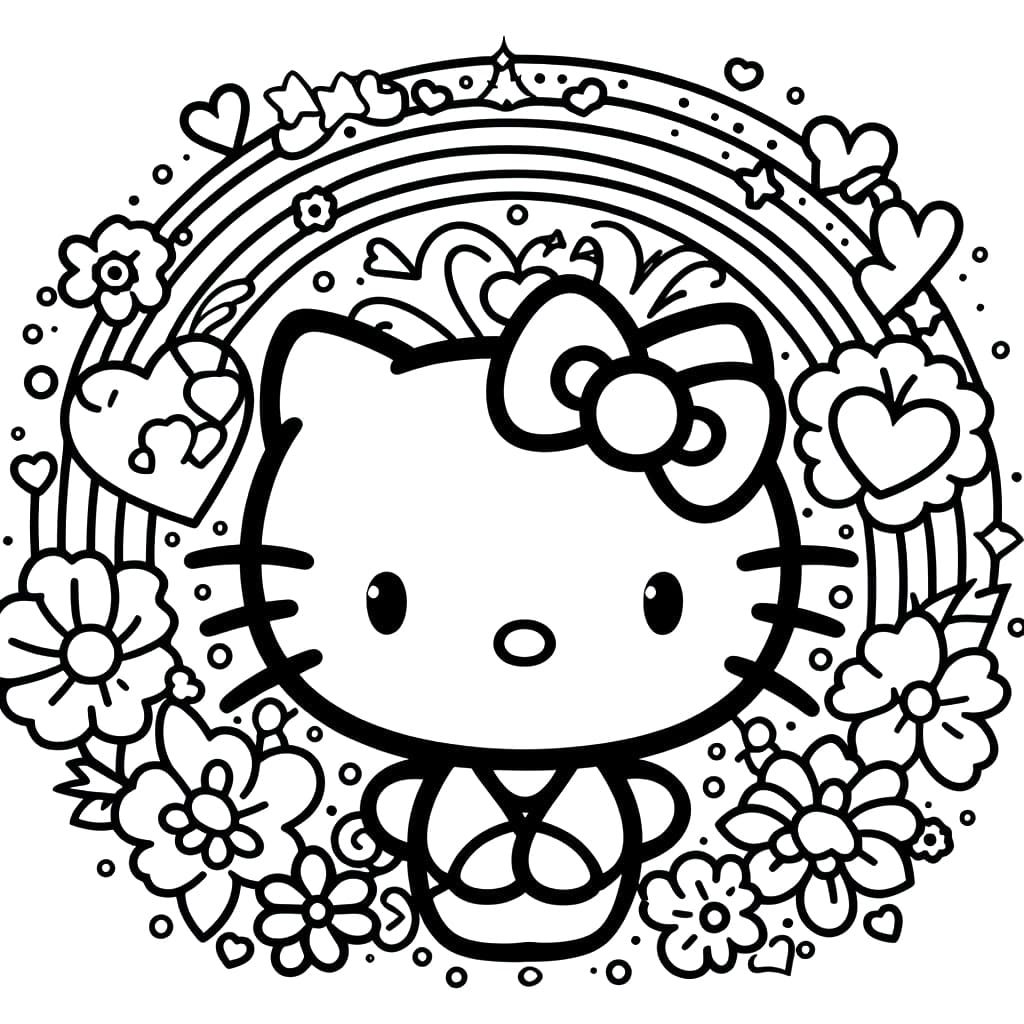 Desenho de Hello Kitty Grátis para Crianças para Colorir e Pintar