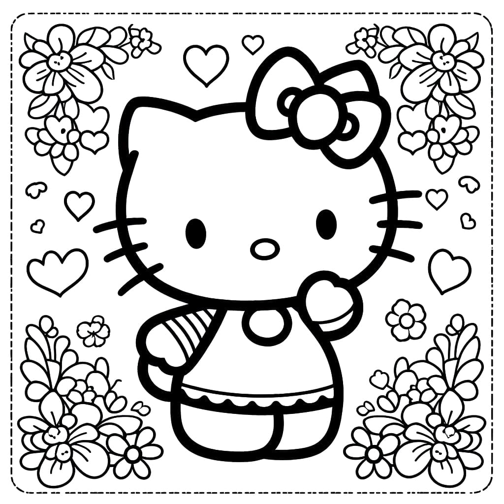 Desenho de Hello Kitty para Crianças para Colorir e Pintar